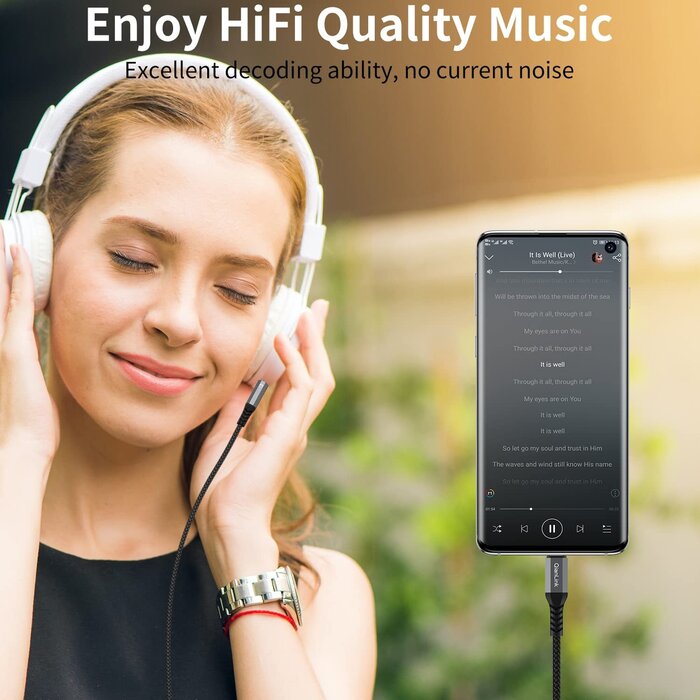 USBC-3.5MM-3FT - QianLink USB-C to 3.5mm Audio Aux Jack Cable (3.3ft), Type C to 3.5mm Headphone Car Stereo Cord for iPhone 15 16 17 Pro Max, Samsung Galaxy S25 S24 S23 S22 S21 Ultra, Note 20 10, Pixel 9 8 XL, iPad Pro