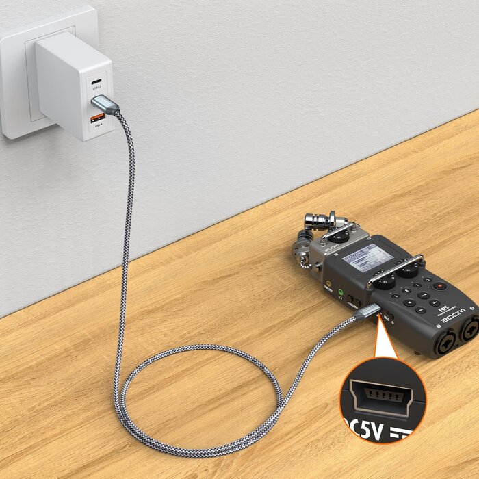 MINI-B2USB-C-3FT - JXMOX USB-C to Mini USB Cable, 3.3ft Mini USB to Type C Cable Charging Cord for GoPro Hero 3+, PS3 Controller, MP3 Player, Dash Cam, Digital Camera, GPS Receiver, PDAs and More Mini B Devices