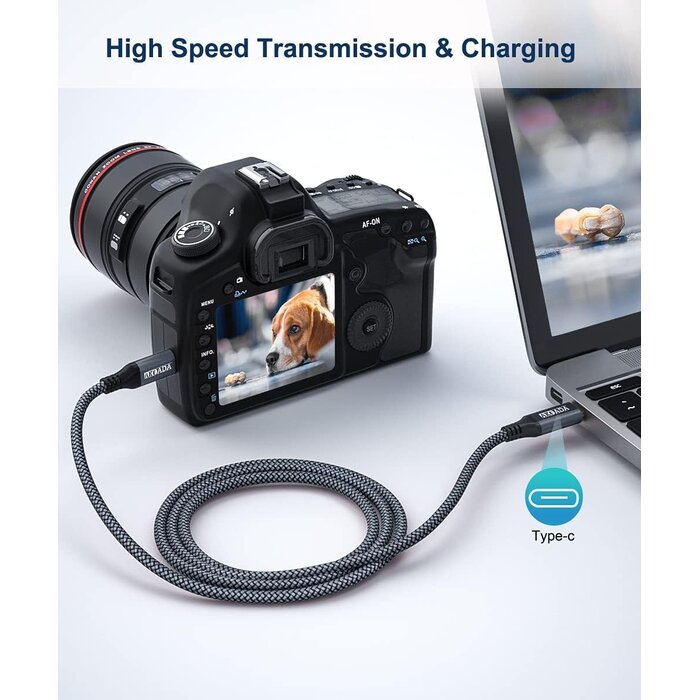 MINI-B2USB-C-10FT - AkoaDa Mini B to USB C Cable 10ft, USB C to Mini USB Cable Charging Cord for GoPro Hero 3+, PS3 Controller, MP3 Player, Yeti Microphone, Digital Camera, GPS Receiver, PDAs and More