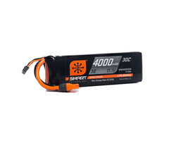 SPEKTRUM SPMX40003S30 - 11.1V 4000mAh 3S 30C Smart LiPo Battery: IC3