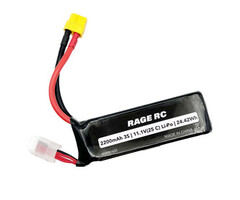 RageRC RGRB1433 - 11.1V 3S 2200mAh Lipo with XT60 Connector; Black Marlin EX Brushless