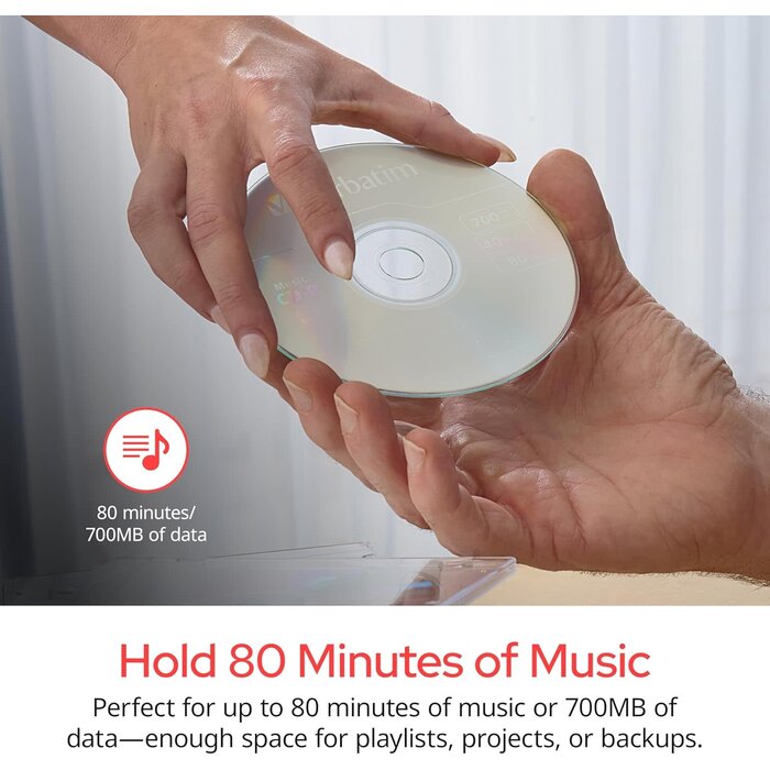 Verbatim 71310 - Verbatim Music CD-R 40X 80 Minute 700 MB Blank Recordable Audio Discs 25pk Spindle