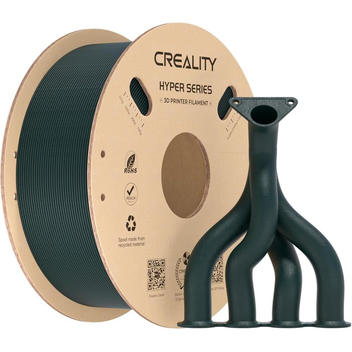 Creality HYPER-PLA-CF-DK-GRN - Creality Dark Green Carbon Fiber Filament 1.75mm for K1C, 3D Printer Filament Designed for High Speed 50-300mm/s, 1kg(2.2lbs)/Spool Hyper PLA-CF Filament, Dimensional Accuracy +/- 0.03 mm (Dark Green)