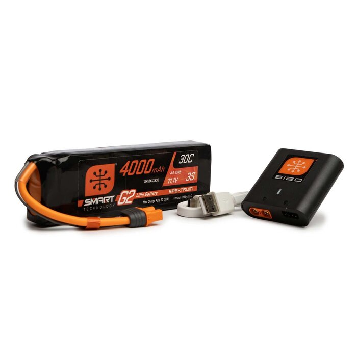 SPEKTRUM SPMXPSA300 - Smart Powerstage Air Bundle: 4000mAh 3S G2 LiPo Battery / S120 Charger