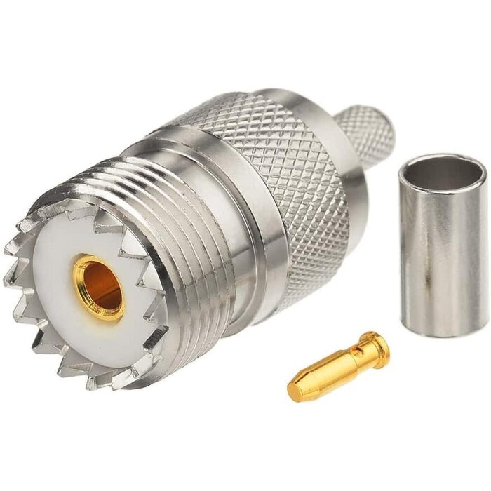 F-SO239-CRIMP - Superbat SO-239 Connector Crimp SO-239 UHF Female Jack Solder Coax Connector for RG58 LMR195 RG400 Coaxial Cable