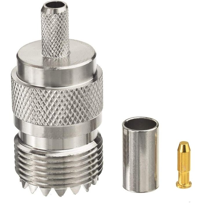 F-SO239-CRIMP - Superbat SO-239 Connector Crimp SO-239 UHF Female Jack Solder Coax Connector for RG58 LMR195 RG400 Coaxial Cable
