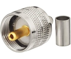 M-PL259-CRIMP - Superbat PL259 Crimp Connector UHF Male RF Coax Connector PL-259 Solder Crimp Connectors Compatible with RG58 RG142 RG400 LMR-195 RG303 RG141 Low Loss Coaxial Coax Jumper Cable