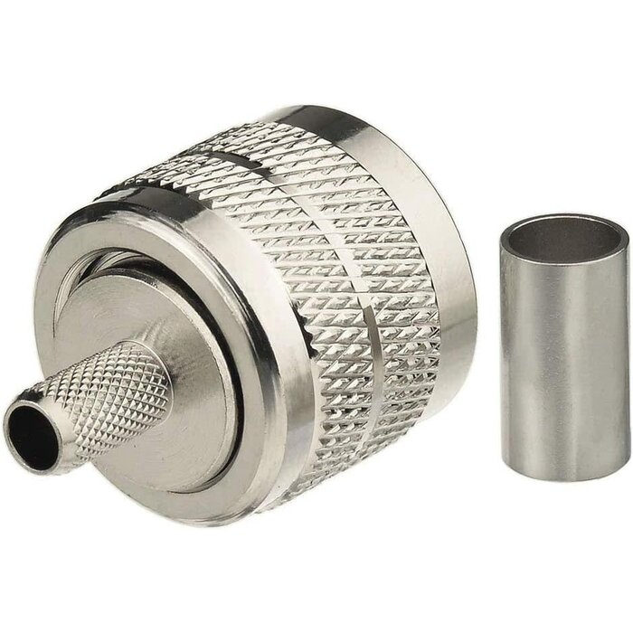 M-PL259-CRIMP - Superbat PL259 Crimp Connector UHF Male RF Coax Connector PL-259 Solder Crimp Connectors Compatible with RG58 RG142 RG400 LMR-195 RG303 RG141 Low Loss Coaxial Coax Jumper Cable