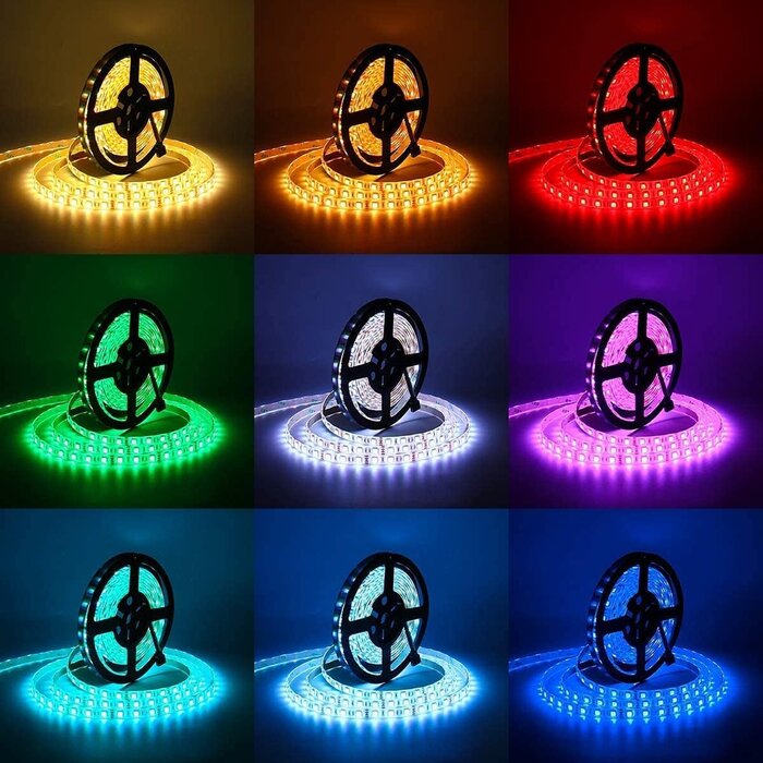 ST-TING-l263 - SUPERNIGHT LED Strip Lights, 16.4FT 5M SMD 5050 Waterproof 300LEDs RGB Color Changing Flexible LED Light Strip for Bedroom, TV Back Lighting (Not Include Power)