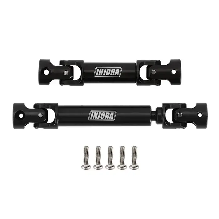 INJORA 4M-50BK - INJORA Black Hardened Steel Drive Shafts for 1/18 TRX4M Defender Bronco (4M-50BK)