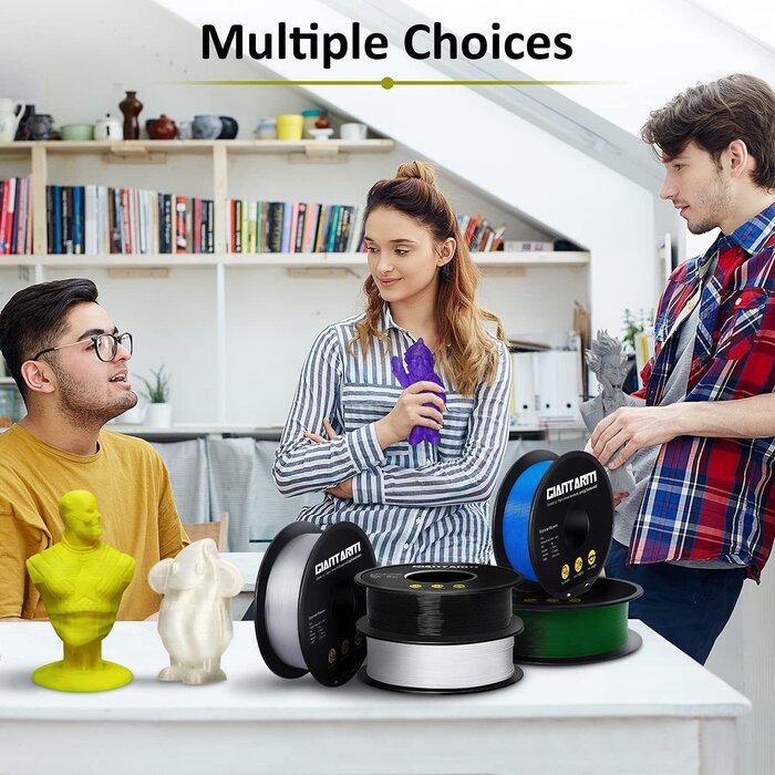 GIANTARM GA-PETG-BLK - GIANTARM Black PETG 3D Printer Filament Toughness Enhanced 1kg (2.2lbs), 1.75mm Dimensional Accuracy +/-0.03mm, 1080 Feet（330m/Roll, Vacuum Package, Fit for Most 3D FDM Printer