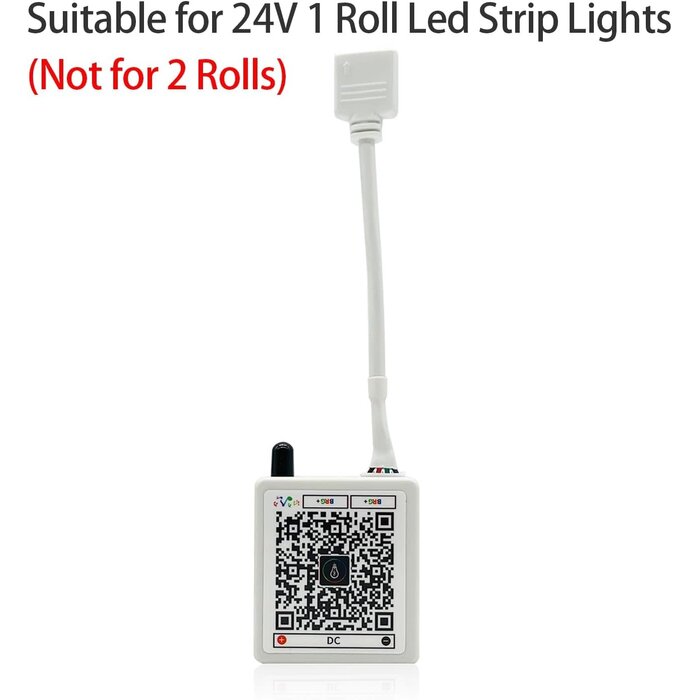 RGB-24V-PWR+RMT - FONEWE 44 Key RGB LED Strip Lights IR Remote Control, Remote Receiver RGB LED Light Strip, 24V Power Adapter for LED Lights