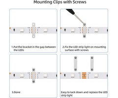 LED-MNT-CLPS - MAOXWY 20 Pack LED Strip Light Mounting Clips with Screws & Screw Driver