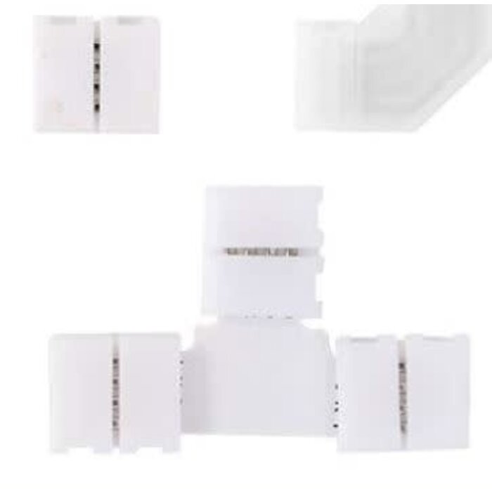 LED-T-SHP/GPLSS-CNCT - MAOXWY 20 Pack LED Strip Light 5 T Shape Connectors and 10 Gapless and 5 Corner connectors