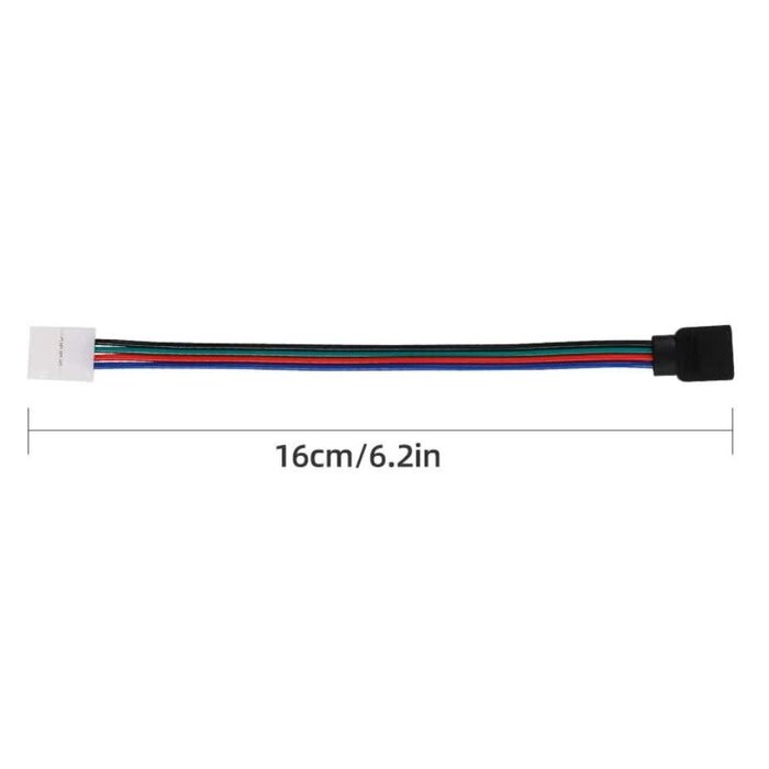 4-PIN-F-CNCT - MAOXWY 2 Pack Led Strip Light 4 Pin Female Connectors with Bare Wire Terminal & Male to Male Connectors