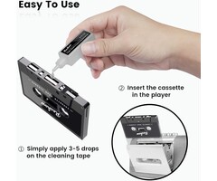GD-2705 - Reshow Audio Tape Cassette Head Cleaner with 2 Cleaning Fluids Care Wet Maintenance Kit for Cassette Tape Player/Boombox/Deck/Recorder