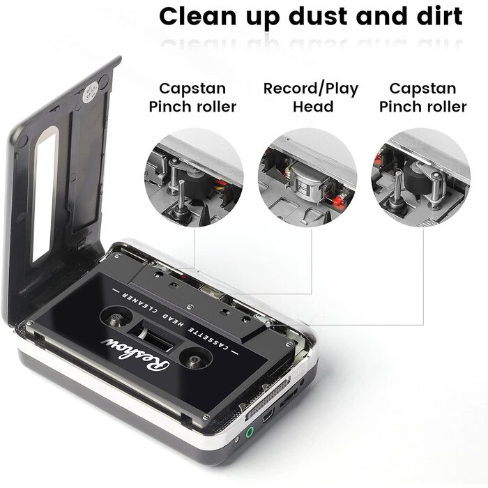 GD-2705 - Reshow Audio Tape Cassette Head Cleaner with 2 Cleaning Fluids Care Wet Maintenance Kit for Cassette Tape Player/Boombox/Deck/Recorder