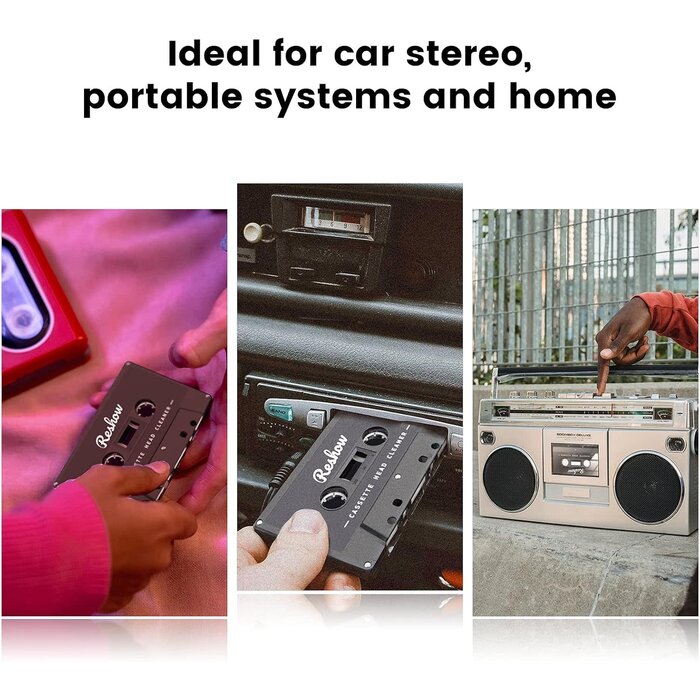 GD-2705 - Reshow Audio Tape Cassette Head Cleaner with 2 Cleaning Fluids Care Wet Maintenance Kit for Cassette Tape Player/Boombox/Deck/Recorder