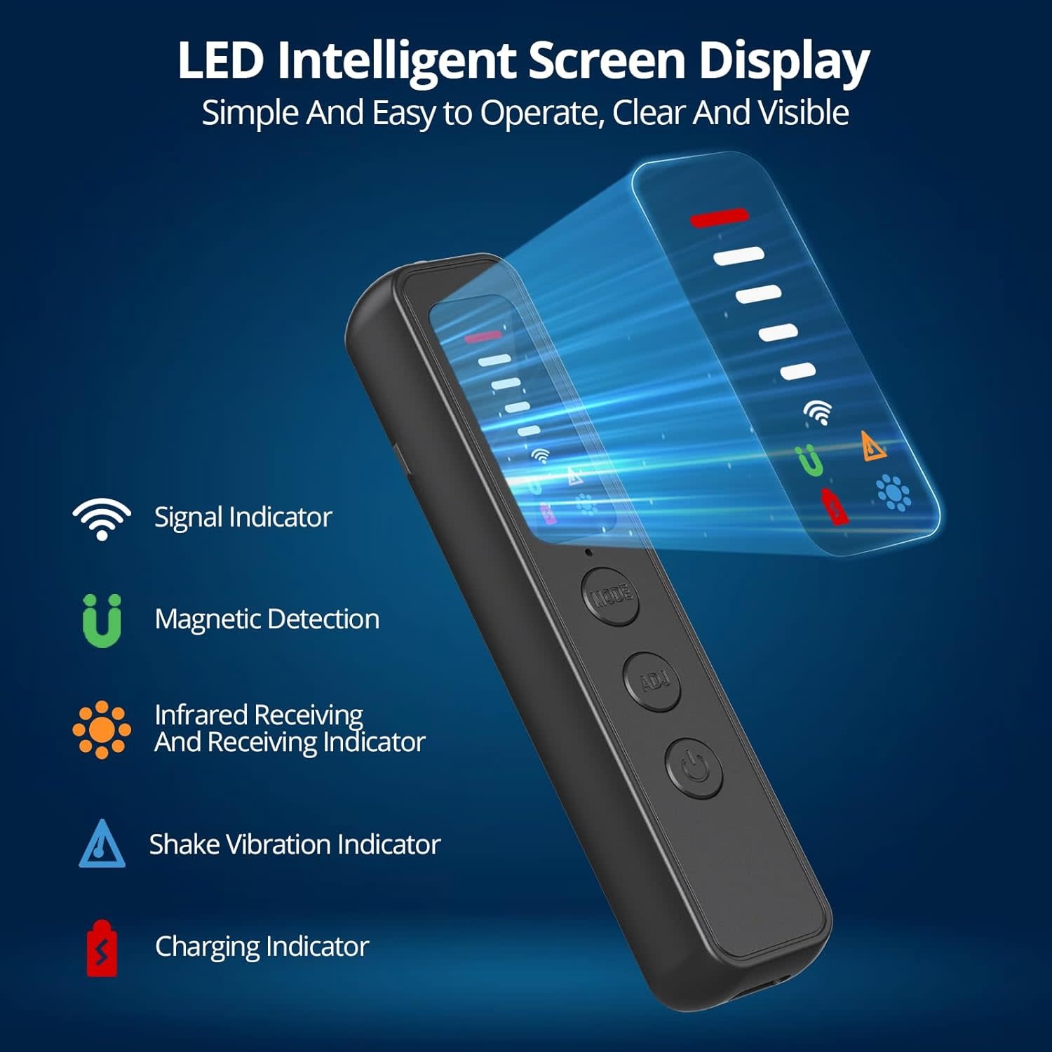 S502 - Souhpyh AI Hidden Devices Detector, Camera Detector, GPS Tracker & Bug Detector, Spy Camera Detectors – for Hotels, Travel, Home & Office: Portable RF Signal Scanner with 5-Level Sensitivity, AI-Powered Anti-Spy Device