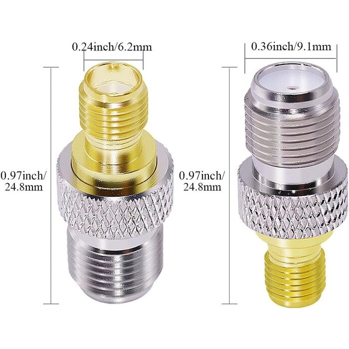 A31 - CNARIO SMA Female to F Female Coaxial Adapter RF Coax Connector F Type to SMA Antenna Adapter for FM/AM/DAB Digital Radio Antennas Broadcast Radio TV Camera WiFi etc