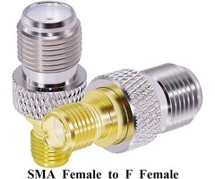 A31 - CNARIO SMA Female to F Female Coaxial Adapter RF Coax Connector F Type to SMA Antenna Adapter for FM/AM/DAB Digital Radio Antennas Broadcast Radio TV Camera WiFi etc