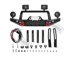 INJORA CRAW18212_BK - INJORA Metal Front Bumper with LED Light for Traxxas TRX-4 Sport 82024-4