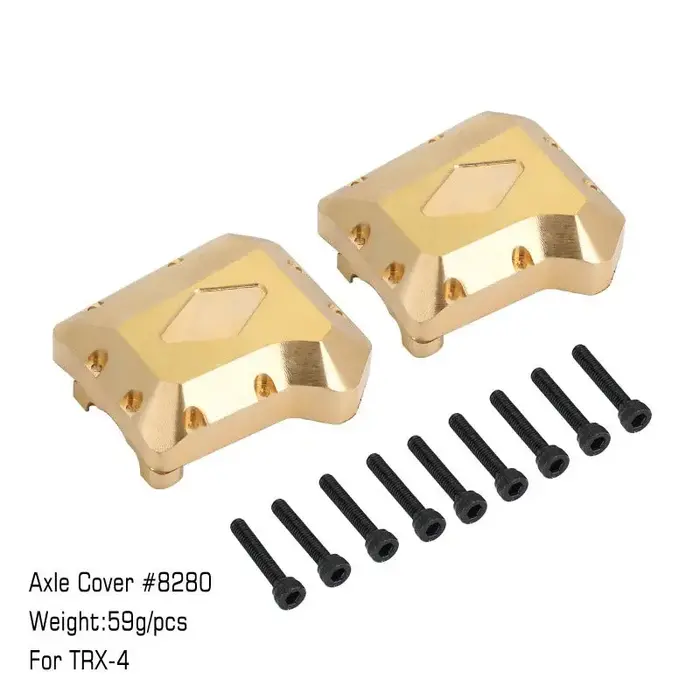 INJORA TRX4-8280GD-2 - INJORA 2PCS Type A Brass Front Rear Differential Axle Cover #8280 for TRX-4