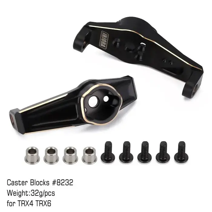 INJORA TRX4-8232BK - INJORA Black Coating Brass Caster Blocks C Hubs #8232 for TRX-4 TRX-6