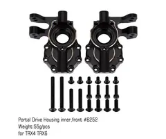 INJORA TRX4-8252BK - INJORA Black Brass Counterweight 55g Drive Housing #8252 for TRX-4 TRX-6