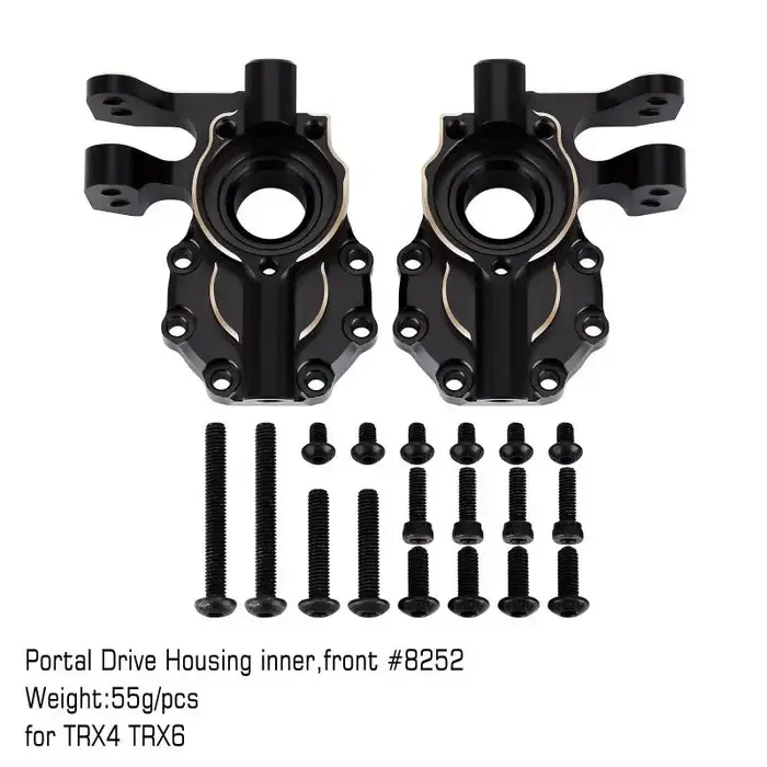 INJORA TRX4-8252BK - INJORA Black Brass Counterweight 55g Drive Housing #8252 for TRX-4 TRX-6