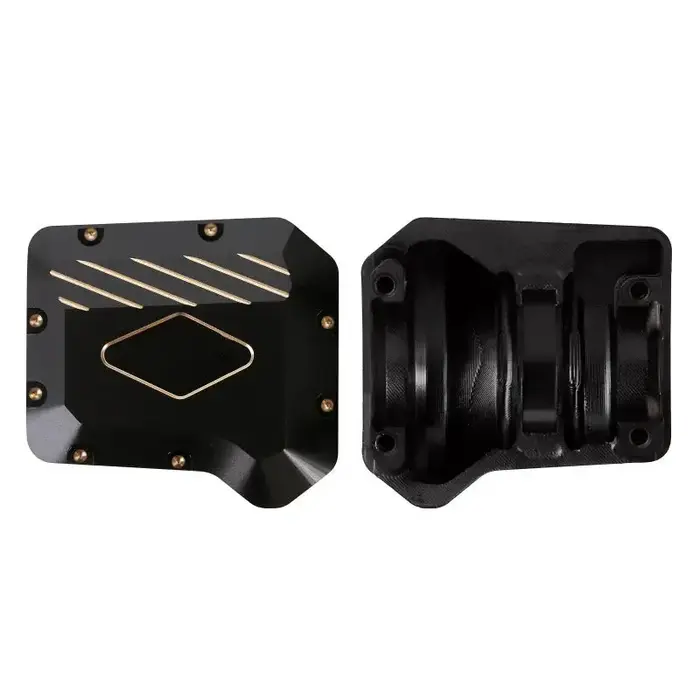INJORA TRX4-8280BK - INJORA Type A Black Coating Brass Diff Cover #8280 for TRX-4
