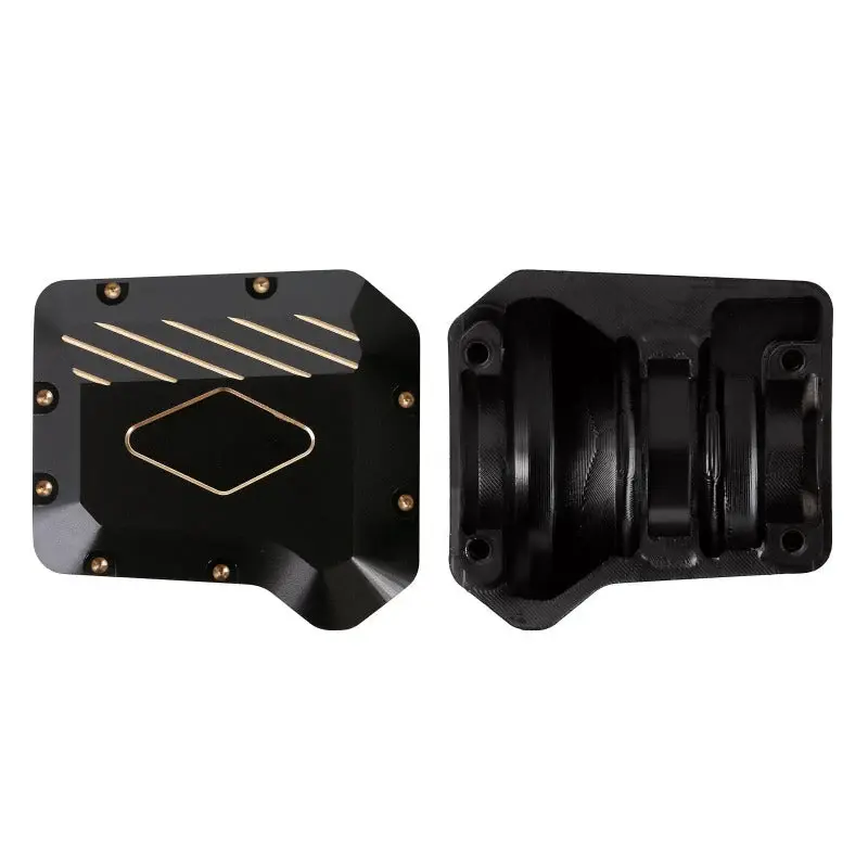 INJORA TRX4-8280BK - INJORA Type A Black Coating Brass Diff Cover #8280 for TRX-4