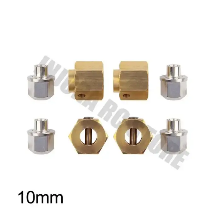 INJORA CRAW2017255_10 - INJORA 4PCS 5/8.5/10mm Heavy Brass 12mm Wheel Hex Extenders for Traxxas TRX4