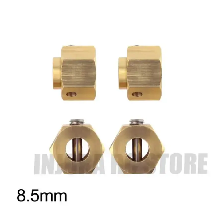 INJORA CRAW2017255_8.5 - INJORA 4PCS 8.5MM Heavy Brass 12mm Wheel Hex Extenders for Traxxas TRX4