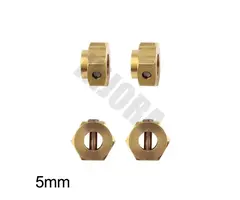 INJORA CRAW2017255_5 - INJORA 4PCS 5mm Heavy Brass 12mm Wheel Hex Extenders for Traxxas TRX4