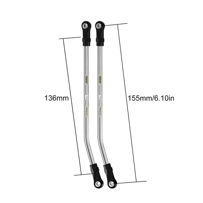 INJORA LT03-155 - 136mm (eye to eye:155mm) INJORA Stainless Steel High Clearance Links with Rod Ends for 1/10 RC Crawler