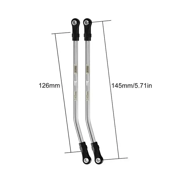 INJORA LT03-145 - INJORA 126mm (eye to eye:145mm) Stainless Steel High Clearance Links with Rod Ends for 1/10 RC Crawler