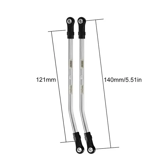 INJORA LT03-140 - INJORA 121mm (eye to eye: 140mm) Stainless Steel High Clearance Links with Rod Ends for 1/10 RC Crawler