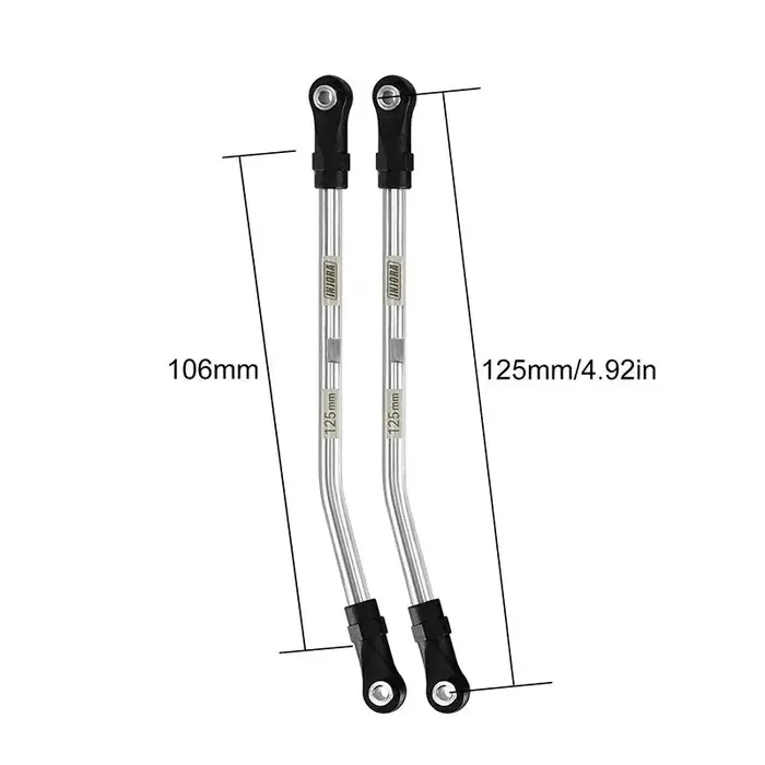 INJORA LT03-125 - INJORA 106mm (eye to eye: 125mm) Stainless Steel High Clearance Links with Rod Ends for 1/10 RC Crawler