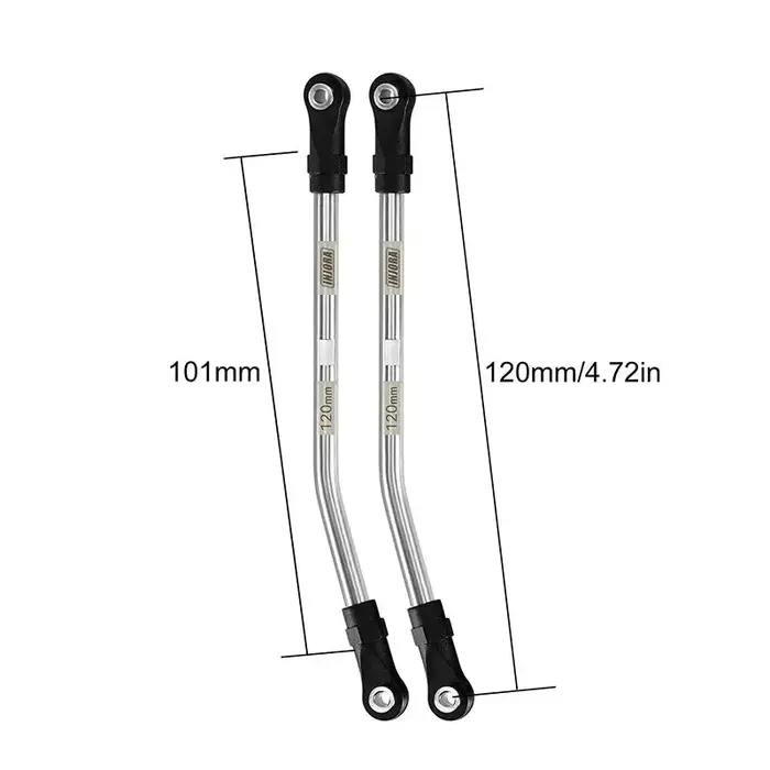 INJORA LT03-120 - INJORA 101mm (eye to eye: 120mm) Stainless Steel High Clearance Links with Rod Ends for 1/10 RC Crawler