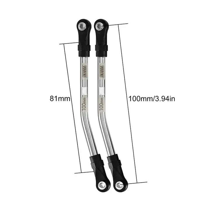 INJORA LT03-100 - INJORA 81mm (eye to eye:100mm) Stainless Steel High Clearance Links with Rod Ends for 1/10 RC Crawler