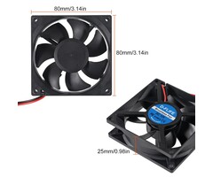 80MM-CASE-FAN - D-FLIFE Cooling Fan 80x80x25mm DC 12V Brushless XH2.54 2Pin for DIY PC Computer Case (12V)