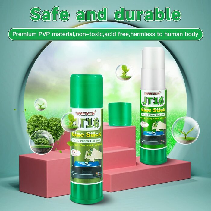 JT16-3D-GLU - XZN 3D Printer Glue Stick, 1.27oz, Strong First Layer Adhesion, Prevents Warping & Shifting, Fits Glass, PEI Sheet, Aluminum Build Plate, Fits PETG, PLA, TPU, ABS Filaments, Easy to Clean