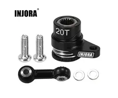 INJORA GROM-10BK - INJORA Aluminum Servo Saver Set for for Arrma Mojave Typhon Granite Grom Losi Nascar (20T)