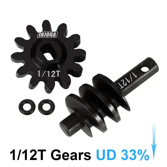 INJORA SCX24-141-12T - INJORA 1/12T Gears (Underdrive 33%) for SCX24 AX24
