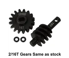 INJORA SCX24-77-16T - INJORA 2/16T Gears (As Stock) for SCX24 AX24