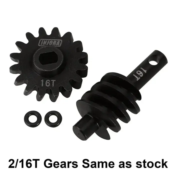 INJORA SCX24-77-16T - INJORA 2/16T Gears (As Stock) for SCX24 AX24