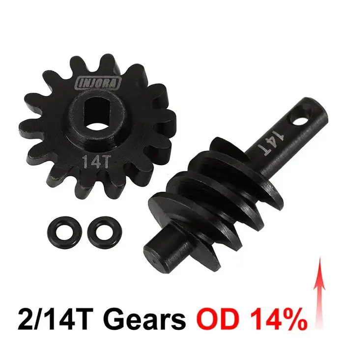 INJORA SCX24-77-14T - INJORA 2/14T Gears (Overdrive 14%) for SCX24 AX24