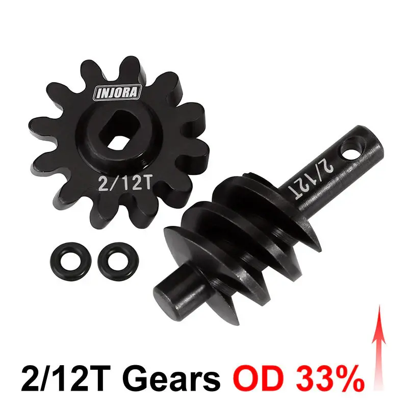INJORA SCX24-77-12T - INJORA 2/12T Gears (Overdrive 33%) for SCX24 AX24