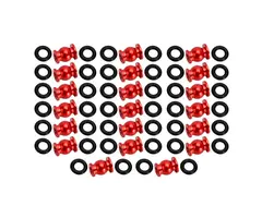 INJORA SCX24-124RD - INJORA 20PCS Red Aluminum / Brass Joint Balls Pivot Balls with O-Rings for INJORA SCX24 Shock Links